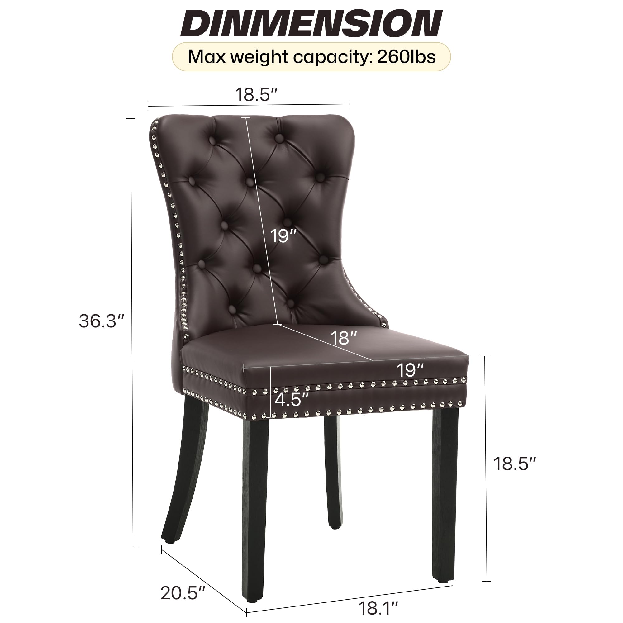 Amazon.com - KCC Faux Leather Dining Chairs Set of 2